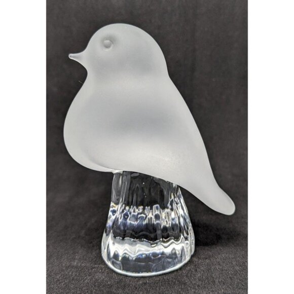 Reijmyre Kristall Bird Figurine Paperweight Satin & Clear Glass  Sweden - Picture 1 of 5